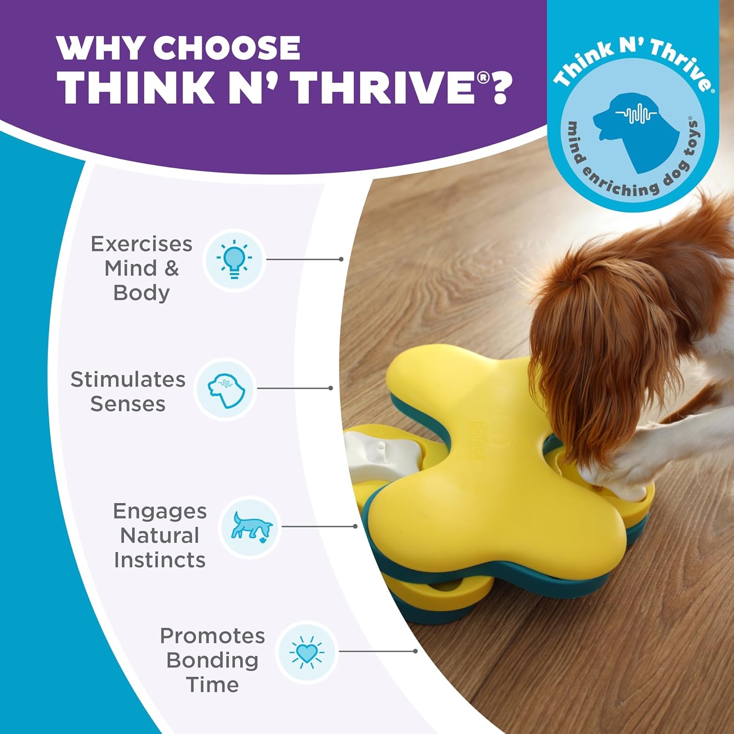 image:imageOutward Hound by Nina Ottosson Dog Tornado Interactive Treat Puzzle Enrichment Toy 3 Spinning Layers Level 2 IntermediateDog Tornado Yellow and Blue