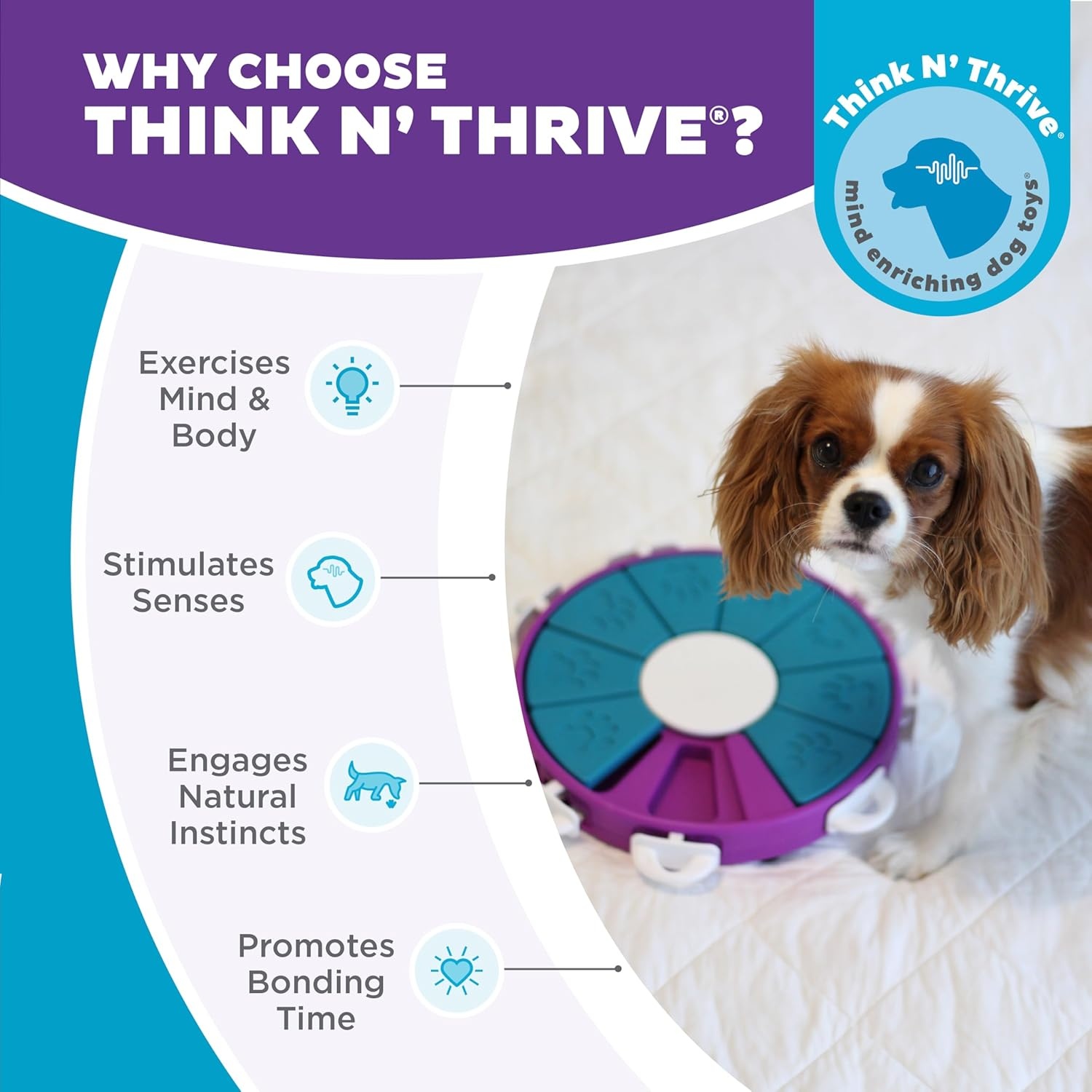image:imageOutward Hound by Nina Ottosson Dog Tornado Interactive Treat Puzzle Enrichment Toy 3 Spinning Layers Level 2 IntermediateDog Twister Purple Blue