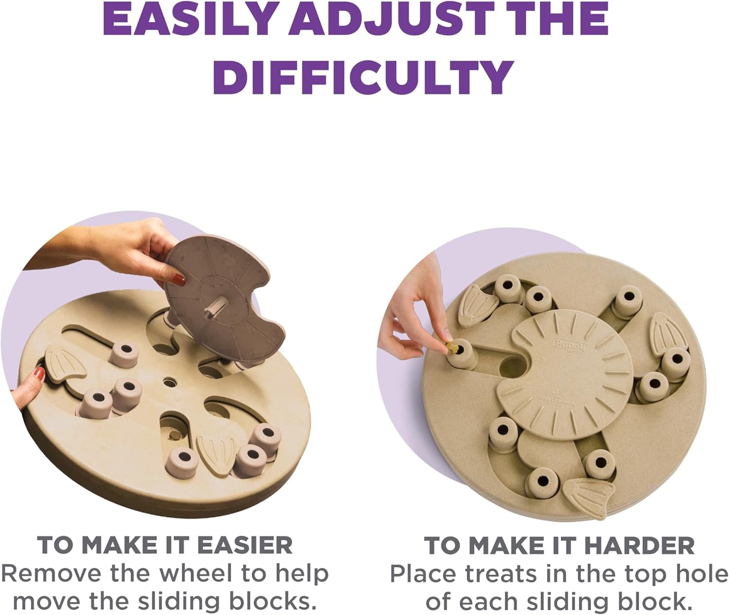 image:imageOutward Hound by Nina Ottosson Dog Tornado Interactive Treat Puzzle Enrichment Toy 3 Spinning Layers Level 2 IntermediateDog Worker Tan