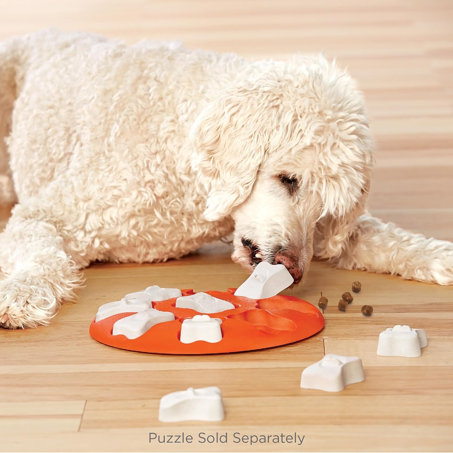 image:imageOutward Hound by Nina Ottosson Dog Tornado Interactive Treat Puzzle Enrichment Toy 3 Spinning Layers Level 2 IntermediateExtra Bones White 5 Pack