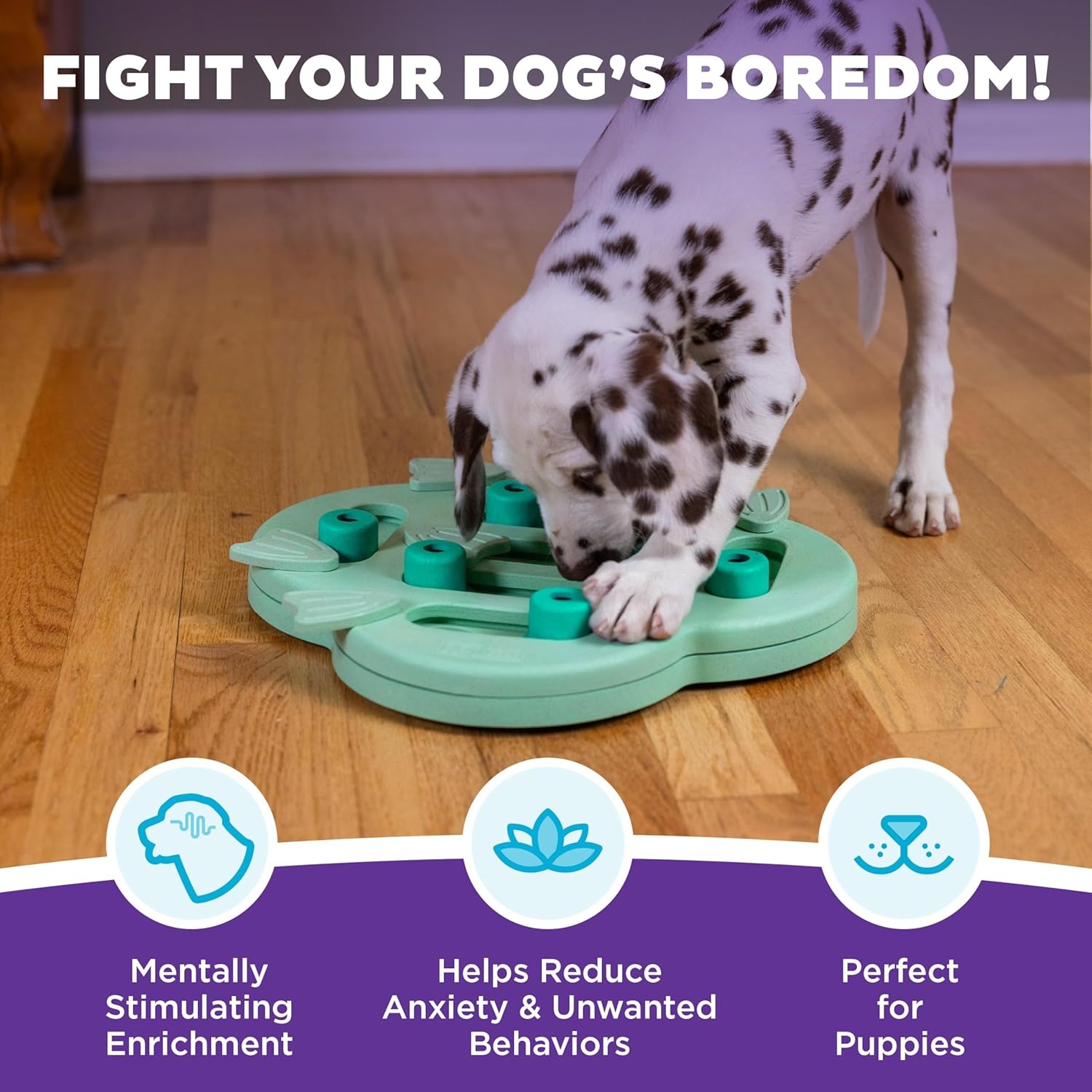image:imageOutward Hound by Nina Ottosson Puppy Treat Puzzle Enrichment Dog ToyPuppy HideNSlide Green