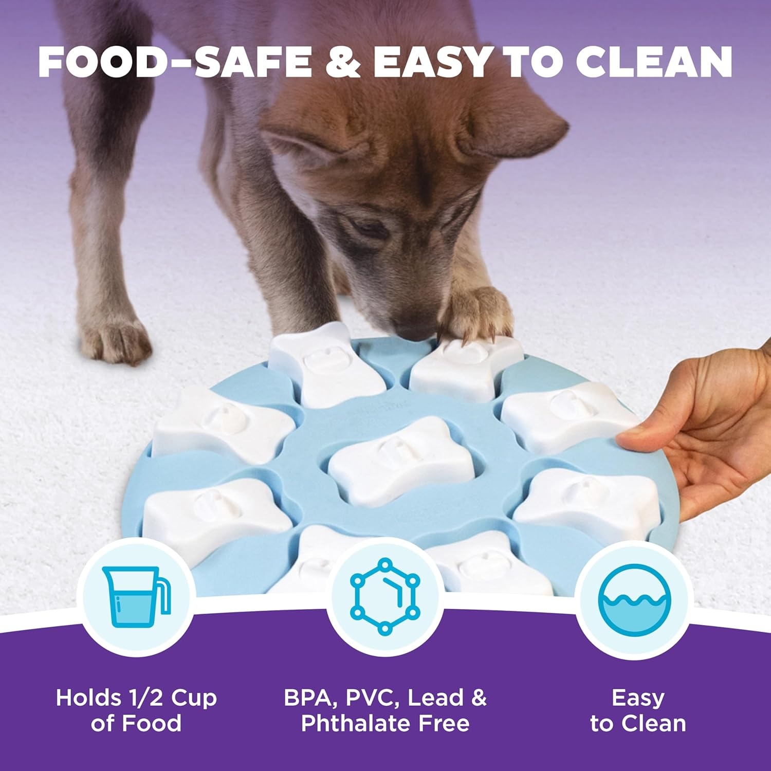 image:imageOutward Hound by Nina Ottosson Puppy Treat Puzzle Enrichment Dog ToyPuppy Smart Light Blue