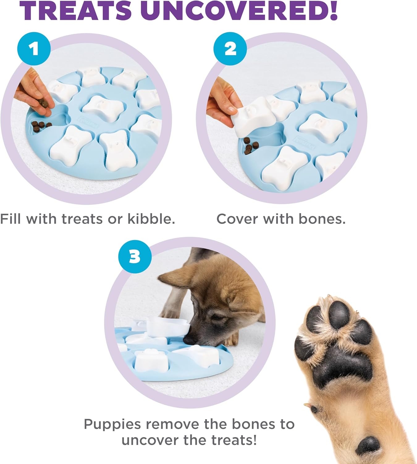 image:imageOutward Hound by Nina Ottosson Puppy Treat Puzzle Enrichment Dog ToyPuppy Smart Light Blue