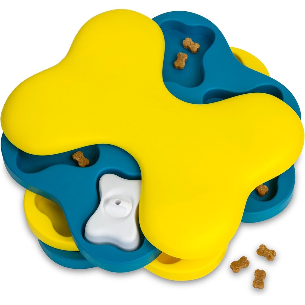 image:imageOutward Hound by Nina Ottosson Dog Tornado Interactive Treat Puzzle Enrichment Toy 3 Spinning Layers Level 2 IntermediateDog Tornado Yellow and Blue