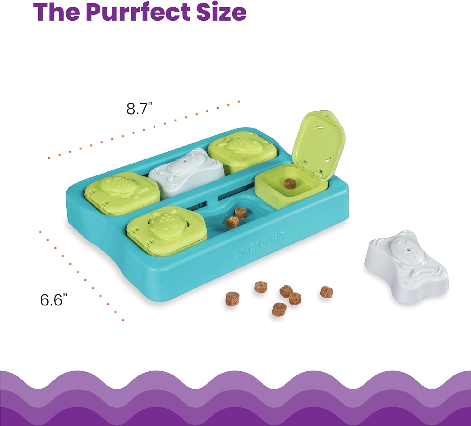 image:imageCatstages Kitty Cube Treat Puzzle Toy Nina Ottosson Purrfect Bitez Natural Crunchy Cat Treats Real Whitefish Flavor 4oz Interactive Feeder amp Training BundleKitty Cube Treats Bundle