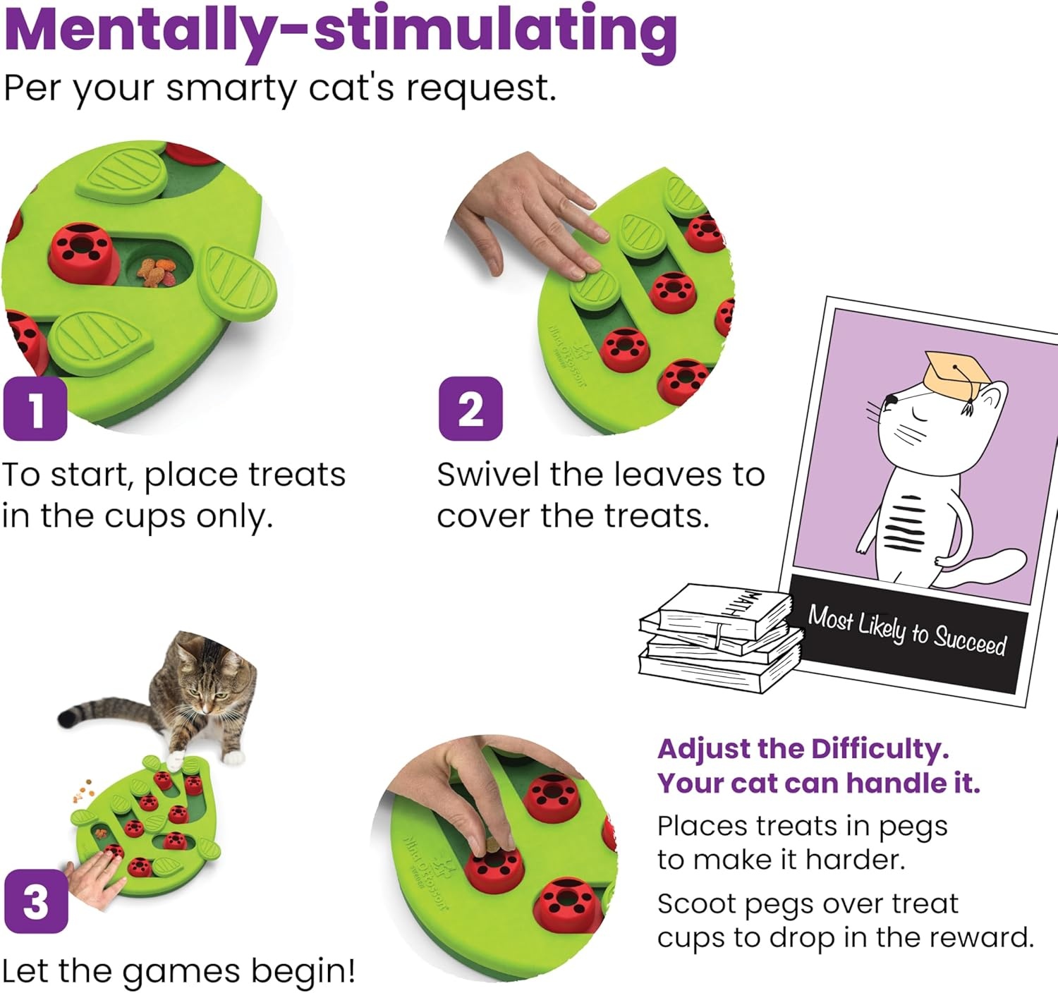 image:imageCatstages Nina Ottosson Buggin Out Puzzle amp Play Cat Puzzle Feeder Interactive Treat Game for Indoor Cats Level 2 Slow Feeder Enrichment Toy 139 x 115Buggin Out