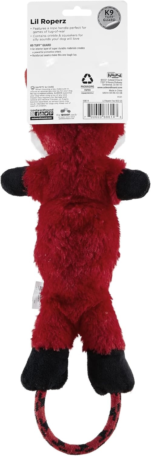 image:imageCharming Pet Lil Roperz Fox Durable Plush and Rope Tug Dog ToyOneSize