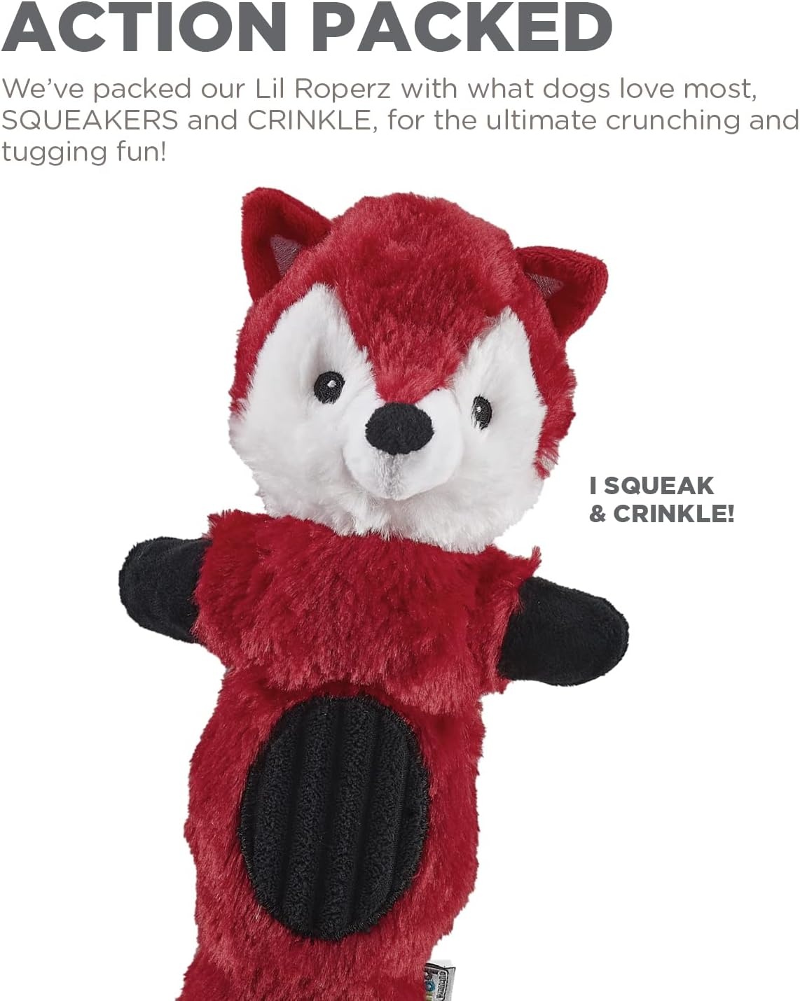 image:imageCharming Pet Lil Roperz Fox Durable Plush and Rope Tug Dog ToyOneSize Pack of 3