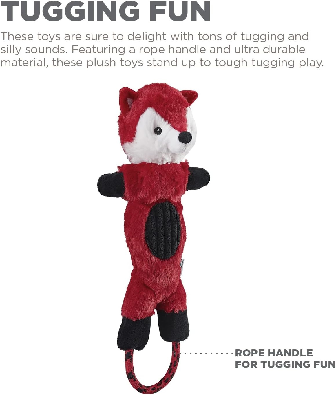 image:imageCharming Pet Lil Roperz Fox Durable Plush and Rope Tug Dog ToyOneSize Pack of 3