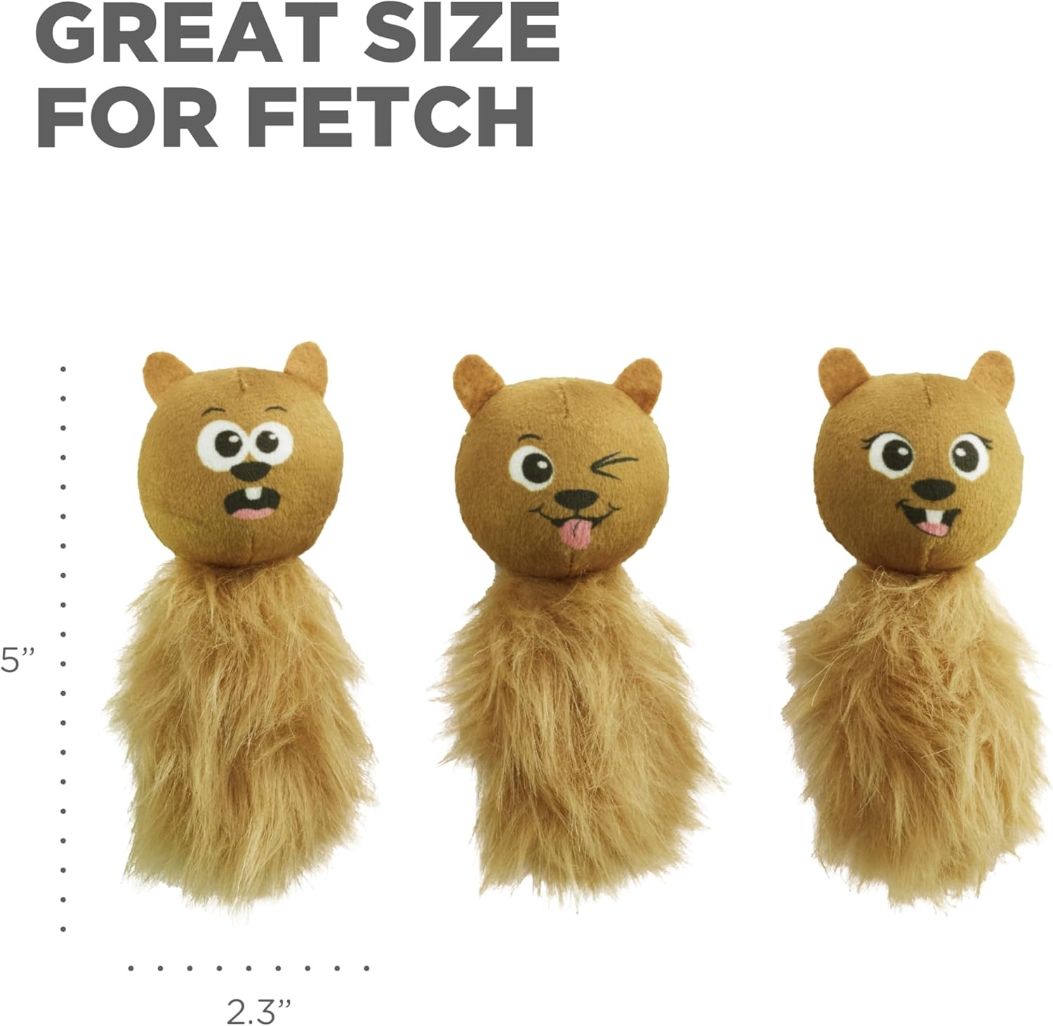 image:imageOutward Hound Nina Ottosson Plush Replacement Chipmunk Toys for Snuffle N Treat Dog Ball Puzzle 3 PackExtra Chipmunks Brown 3 Pack