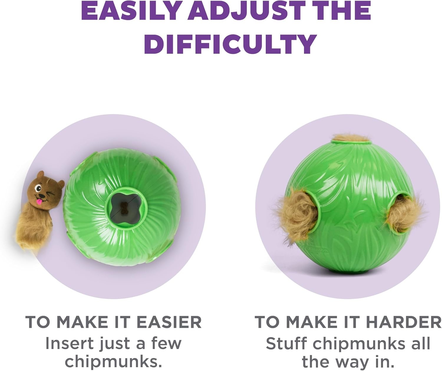image:imageOutward Hound Nina Ottosson Plush Replacement Chipmunk Toys for Snuffle N Treat Dog Ball Puzzle 3 PackSnuffle N Treat Green