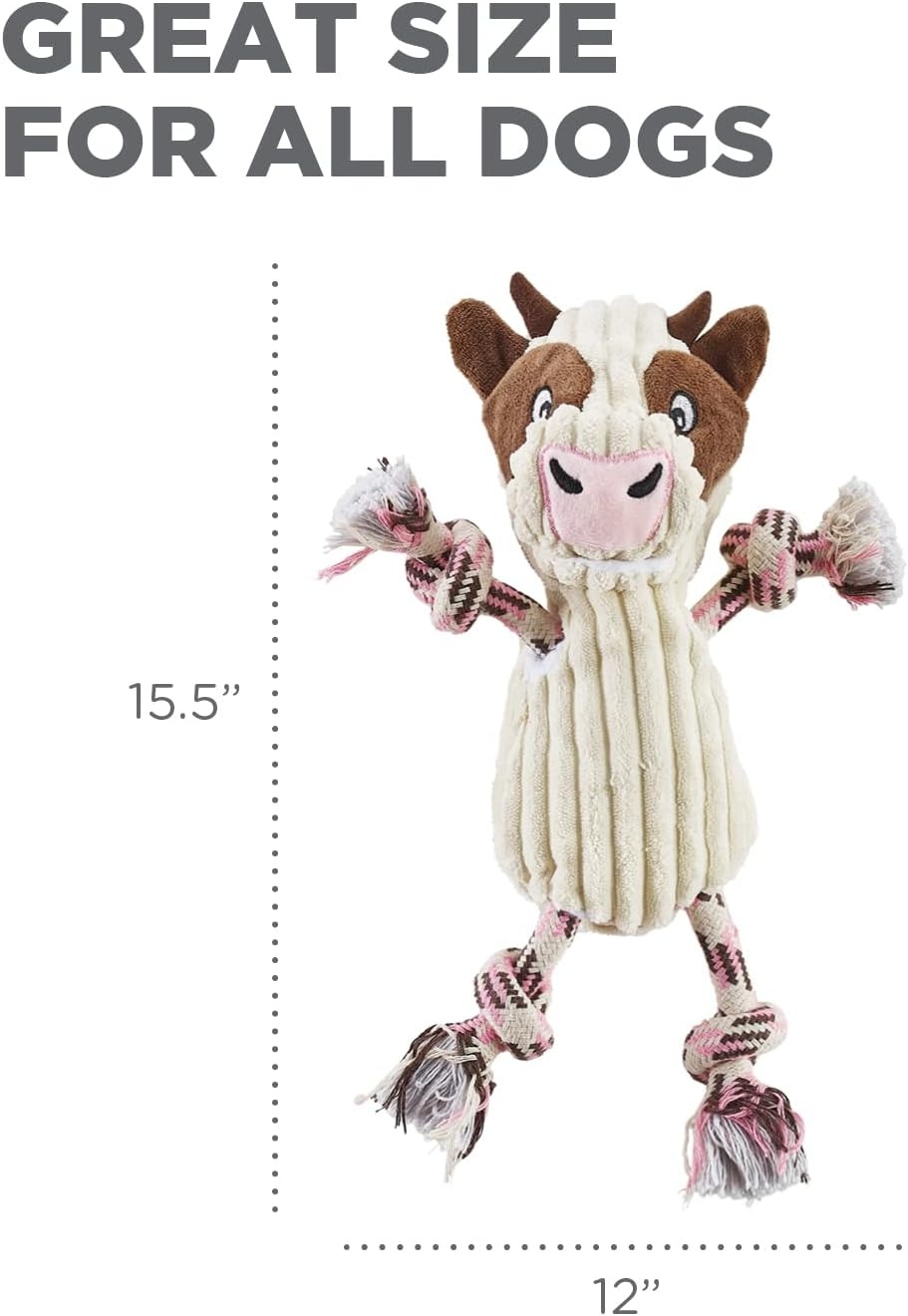 image:imageOutward Hound Ranch Roperz Pig Plush Squeaky Dog ToyRanch Roperz Cow