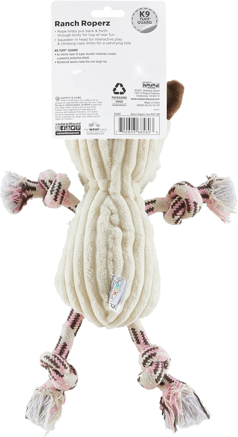 image:imageOutward Hound Ranch Roperz Pig Plush Squeaky Dog ToyRanch Roperz Cow