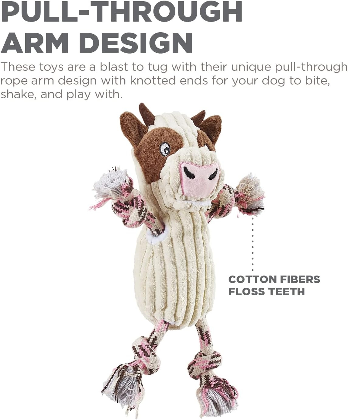 image:imageOutward Hound Ranch Roperz Pig Plush Squeaky Dog ToyRanch Roperz Cow