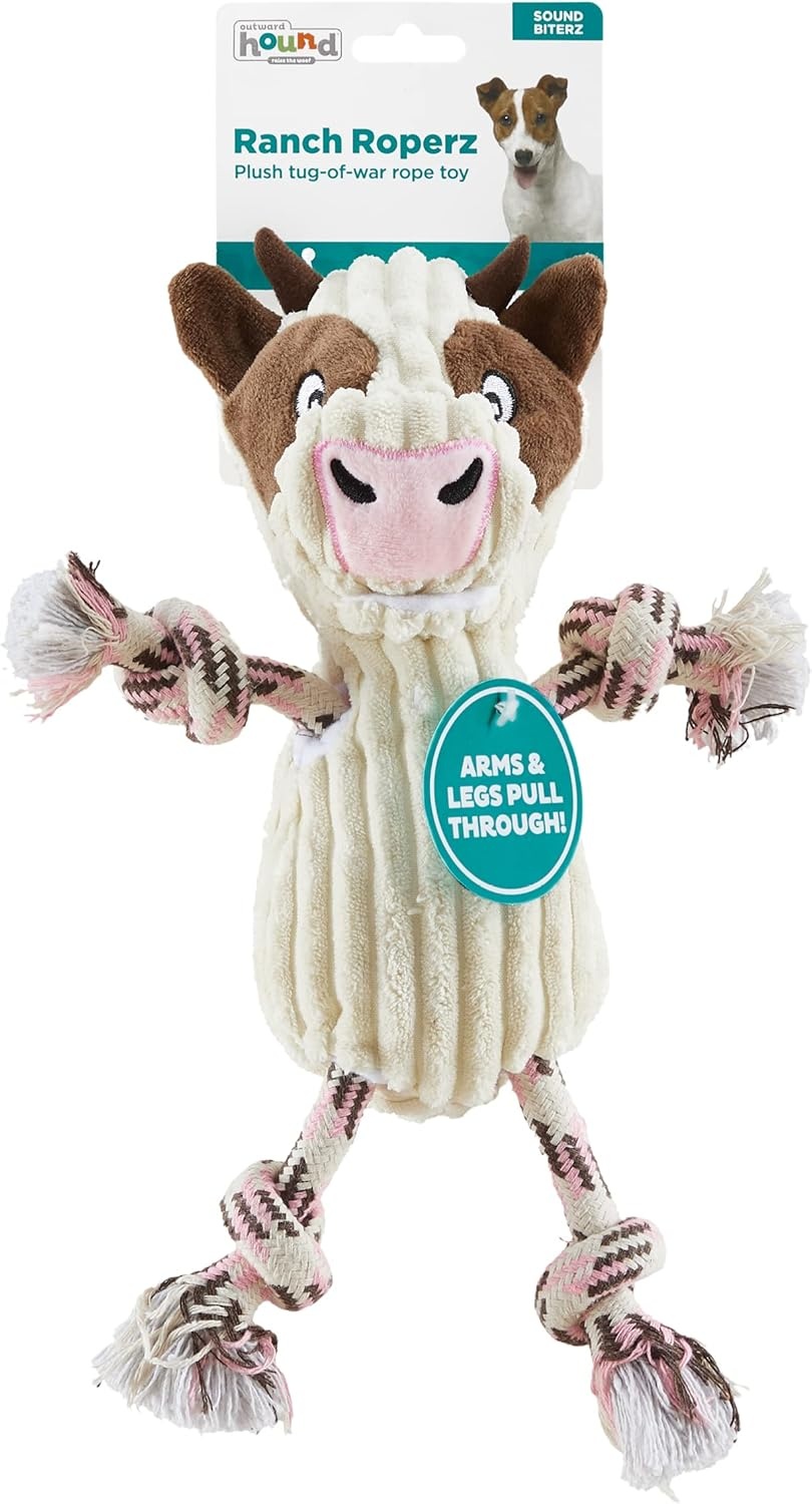 image:imageOutward Hound Ranch Roperz Pig Plush Squeaky Dog ToyRanch Roperz Cow