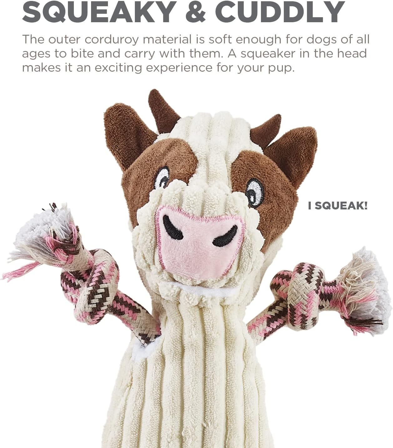 image:imageOutward Hound Ranch Roperz Pig Plush Squeaky Dog ToyRanch Roperz Cow