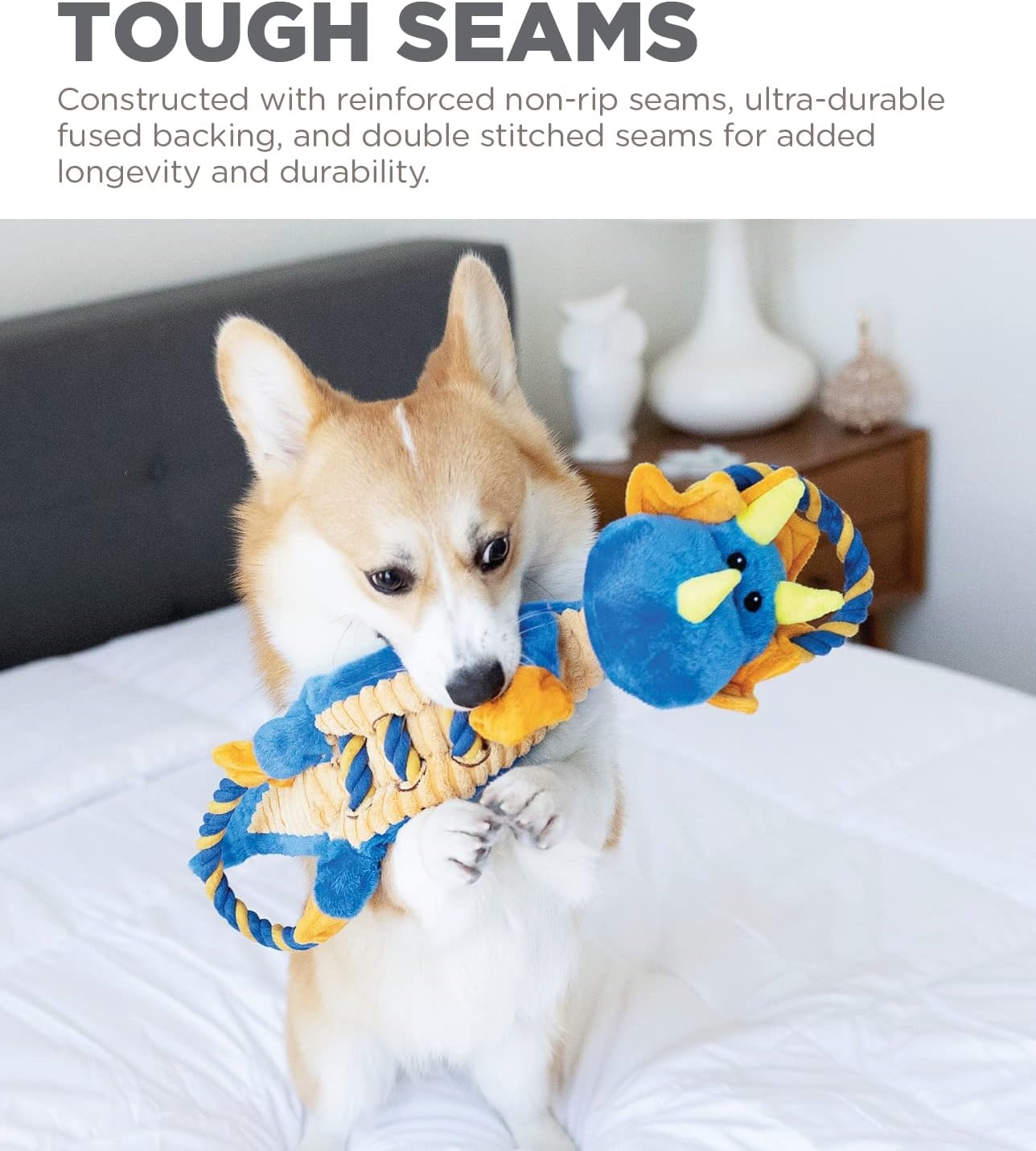 image:imageOutward Hound Ranch Roperz Pig Plush Squeaky Dog ToyRopiez Dragon