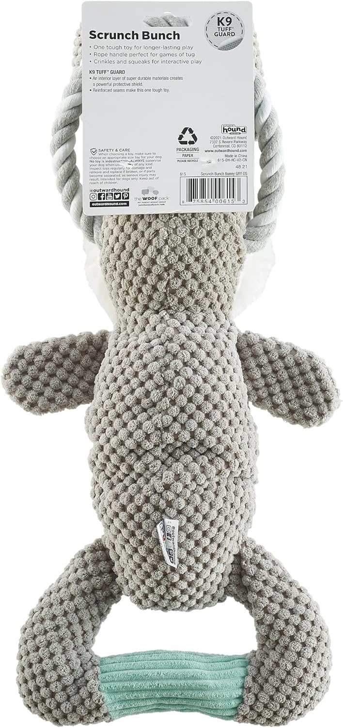image:imageOutward Hound Ranch Roperz Pig Plush Squeaky Dog ToyScrunch Bunch Bunny