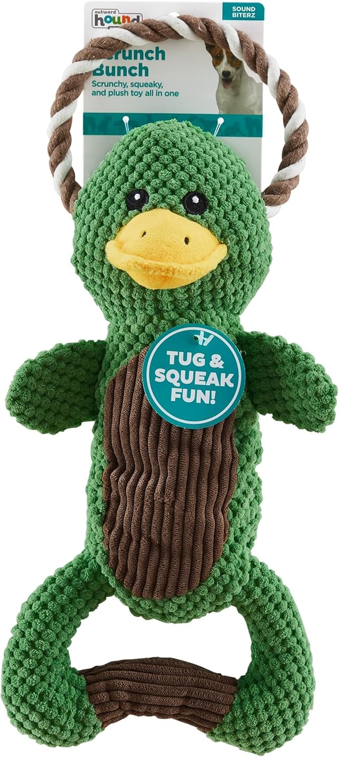 image:imageOutward Hound Ranch Roperz Pig Plush Squeaky Dog ToyScrunch Bunch Duck
