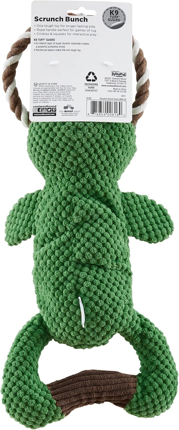 image:imageOutward Hound Ranch Roperz Pig Plush Squeaky Dog ToyScrunch Bunch Duck