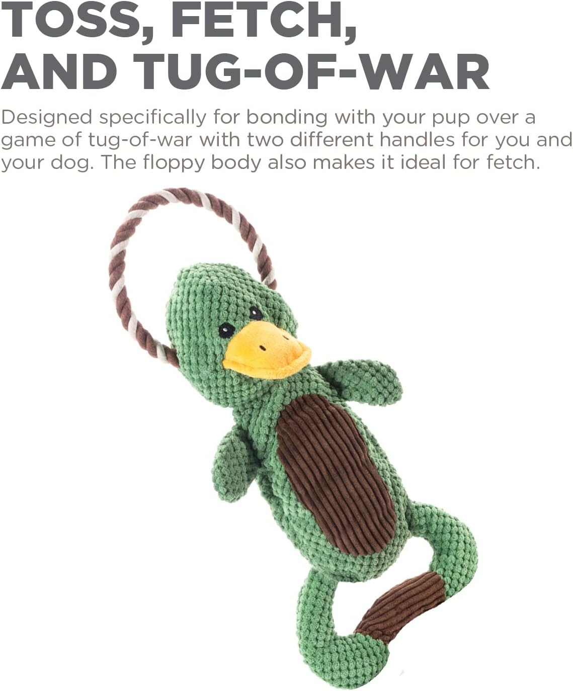 image:imageOutward Hound Ranch Roperz Pig Plush Squeaky Dog ToyScrunch Bunch Duck