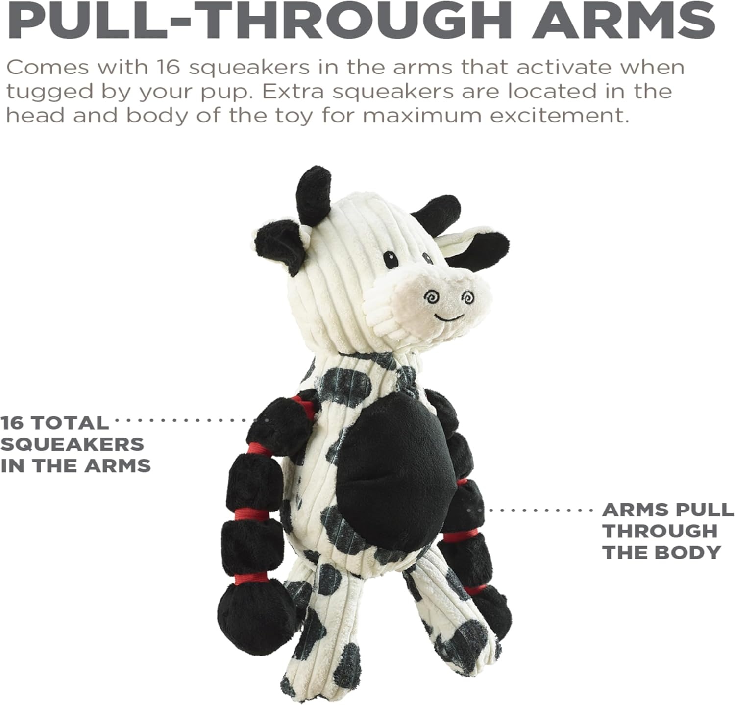 image:imageOutward Hound Thunda Tugga Gorilla Plush amp Squeaky Dog Tug ToyCow