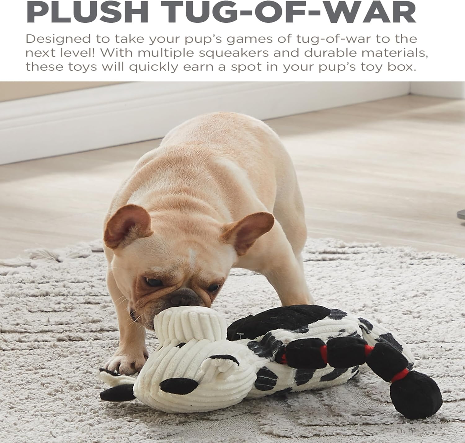 image:imageOutward Hound Thunda Tugga Gorilla Plush amp Squeaky Dog Tug ToyCow