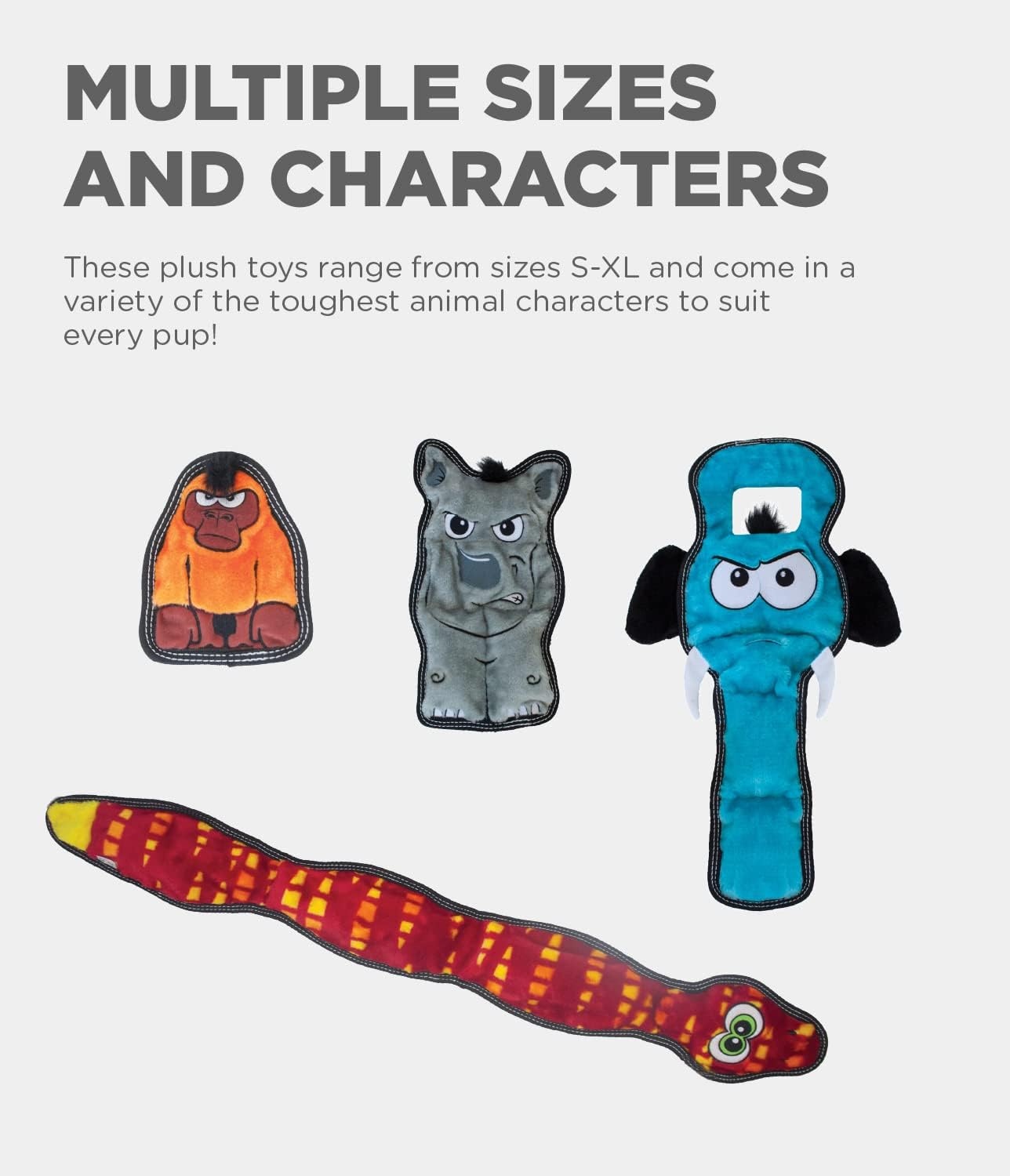 image:imageOutward Hound Tough Seamz Lion Plush Dog Toy MediumGorilla