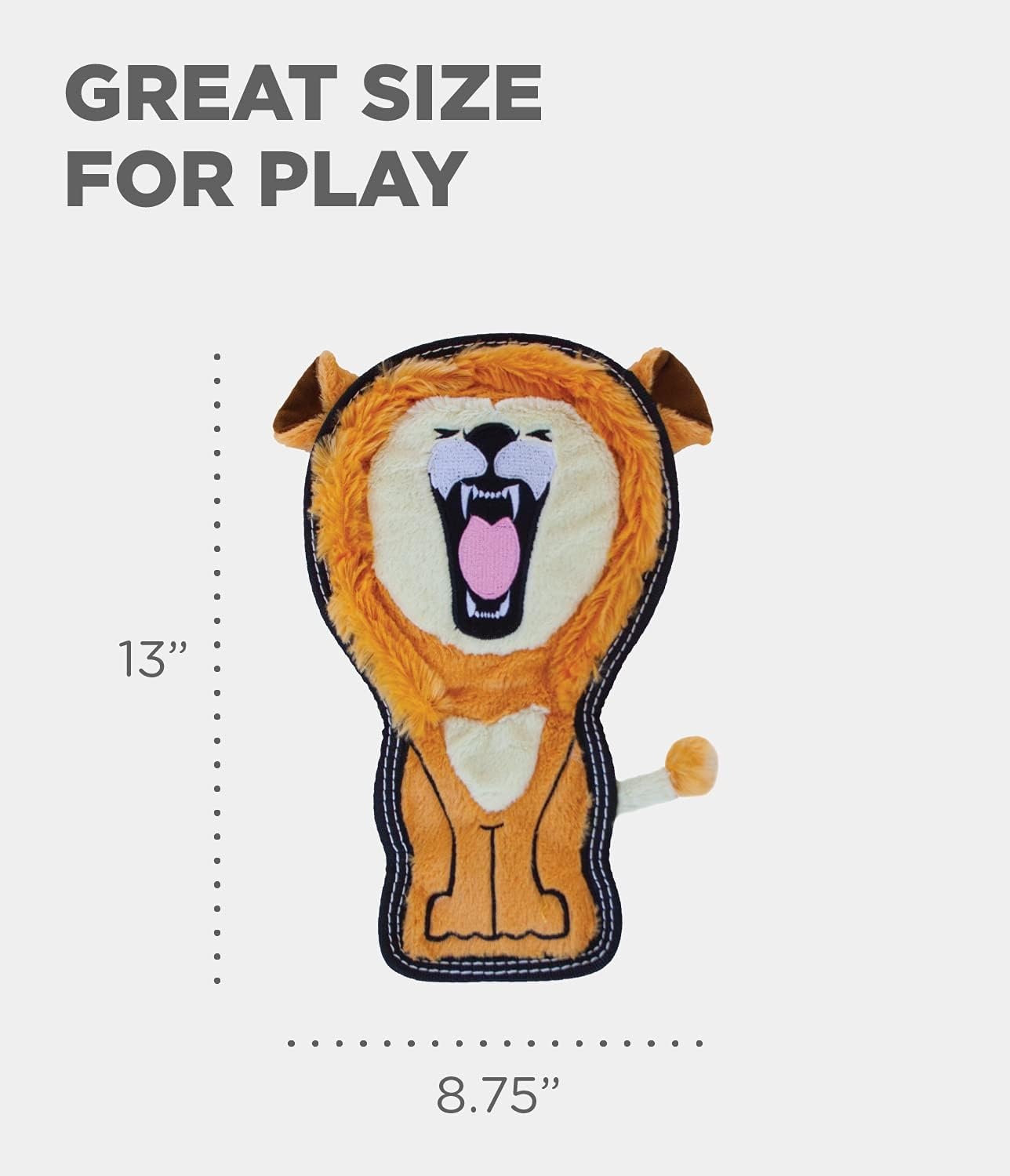 image:imageOutward Hound Tough Seamz Lion Plush Dog Toy MediumLion