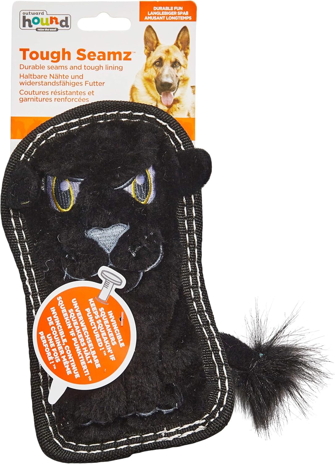 image:imageOutward Hound Tough Seamz Lion Plush Dog Toy MediumPanther