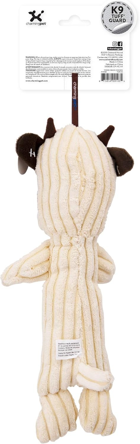 image:imageOutward Hound by Charming Pet Animates Lamb Plush Squeaky Dog ToyTennis Heads Cow