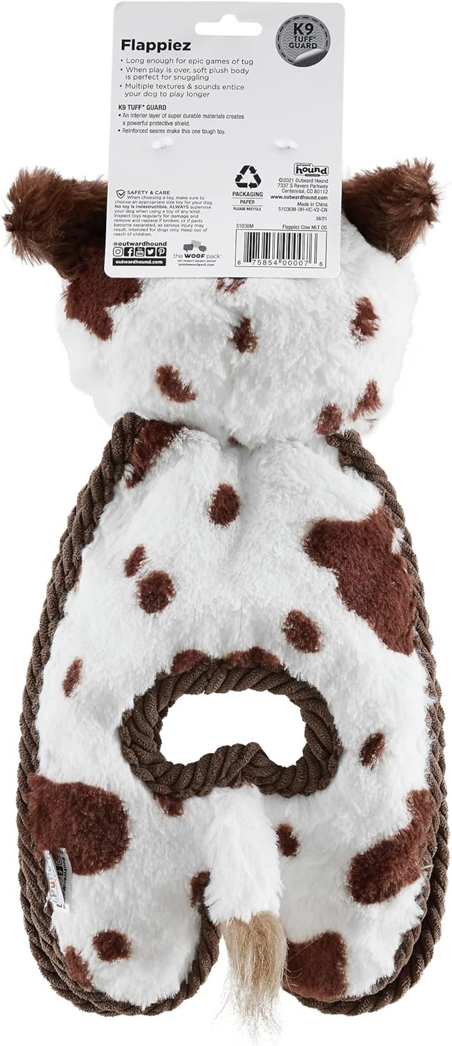 image:imageOutward Hound by Charming Pet Animates Lamb Plush Squeaky Dog ToyTugs Cow