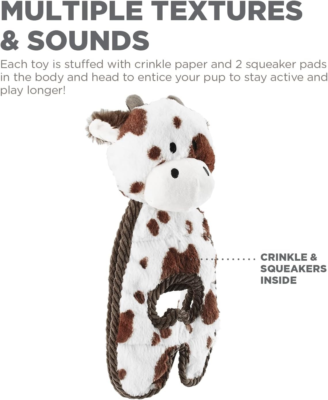 image:imageOutward Hound by Charming Pet Animates Lamb Plush Squeaky Dog ToyTugs Cow