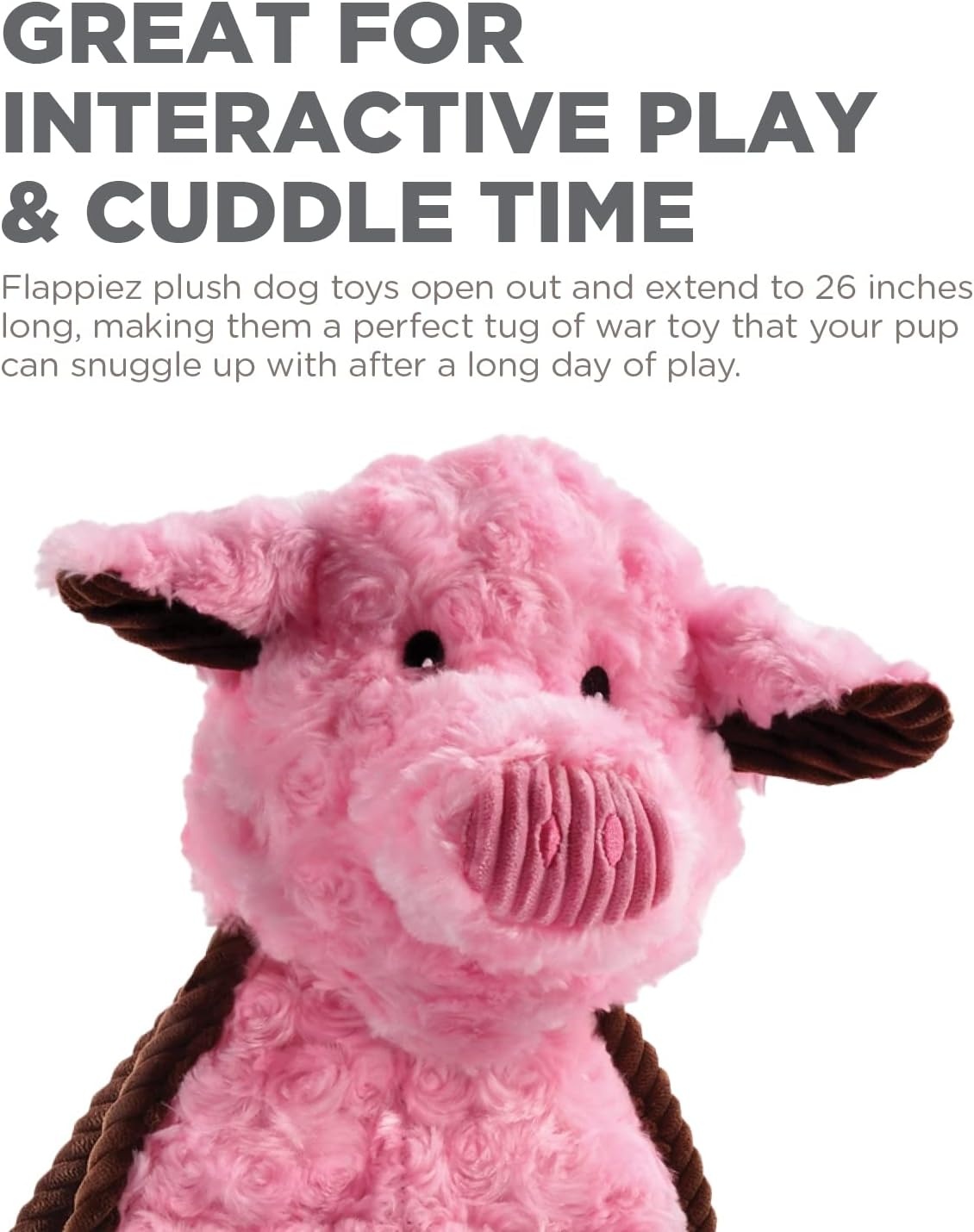 image:imageOutward Hound by Charming Pet Animates Lamb Plush Squeaky Dog ToyTugs Pig