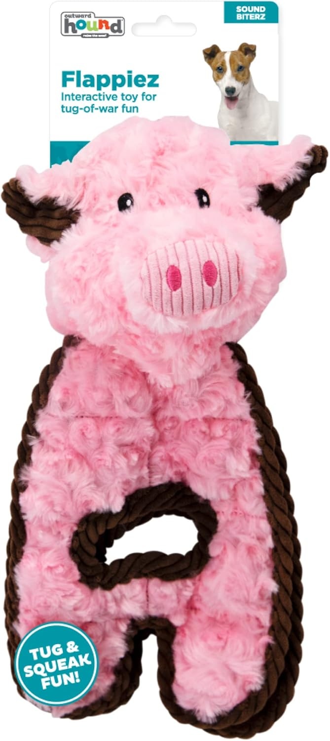 image:imageOutward Hound by Charming Pet Animates Lamb Plush Squeaky Dog ToyTugs Pig