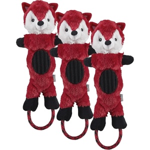image:imageCharming Pet Lil Roperz Fox Durable Plush and Rope Tug Dog ToyOneSize Pack of 3